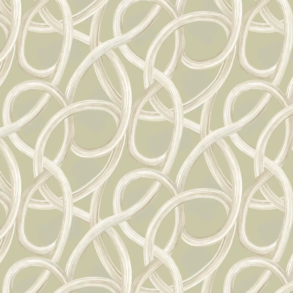 Twisted Geo Wallpaper - Moss - Ohpopsi - LBK50142W - Premier Wallcovering