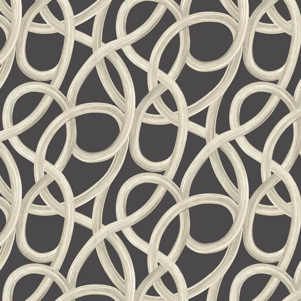 Twisted Geo Wallpaper - Raven - Ohpopsi - CEP50126W - Premier Wallcovering