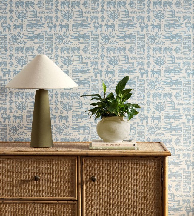 Twycross Wallpaper - Coast Blue - Scion - NSCW113288 - Premier Wallcovering