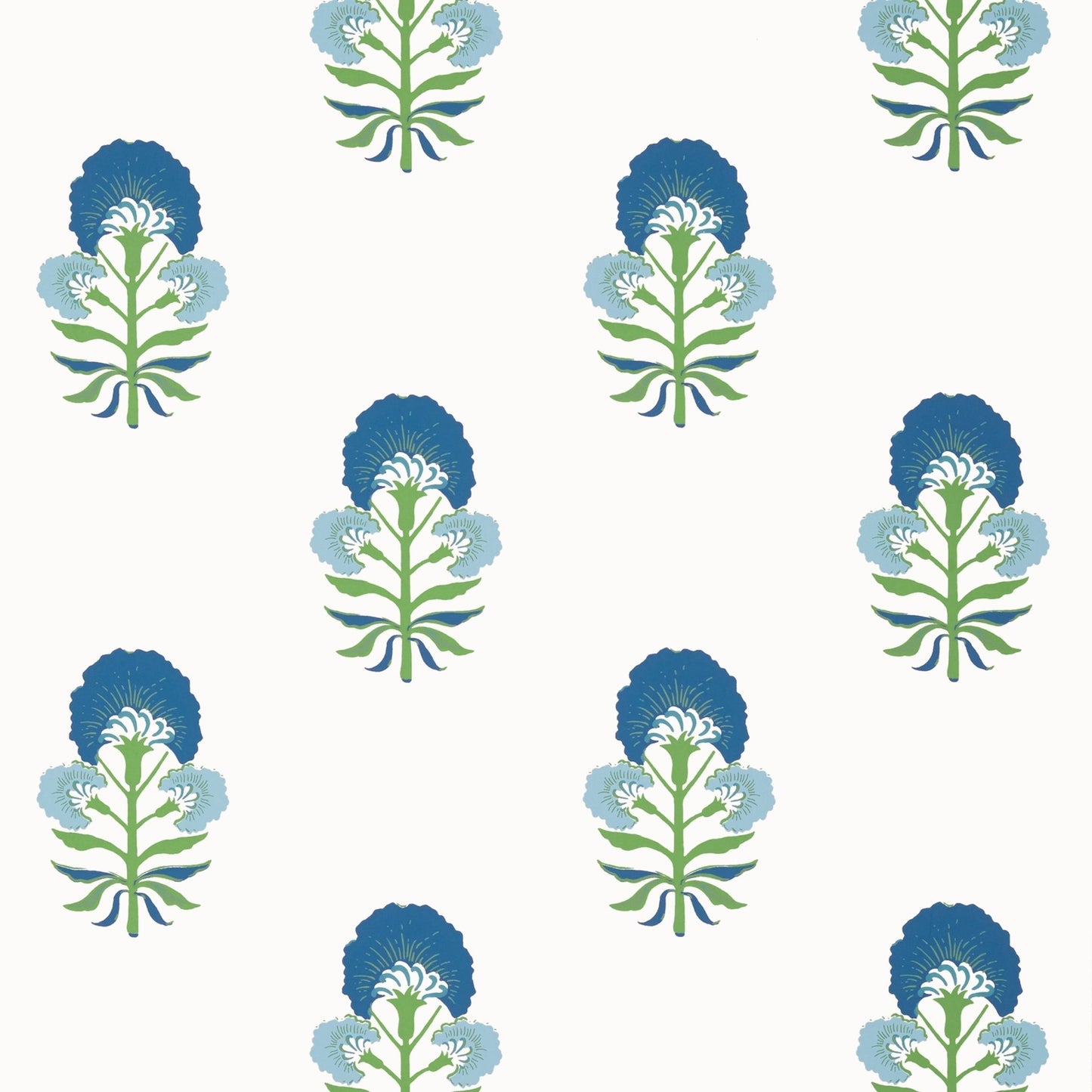 Tybee Bud Wallpaper - Green & Blue - Thibaut - T16215 - Premier Wallcovering