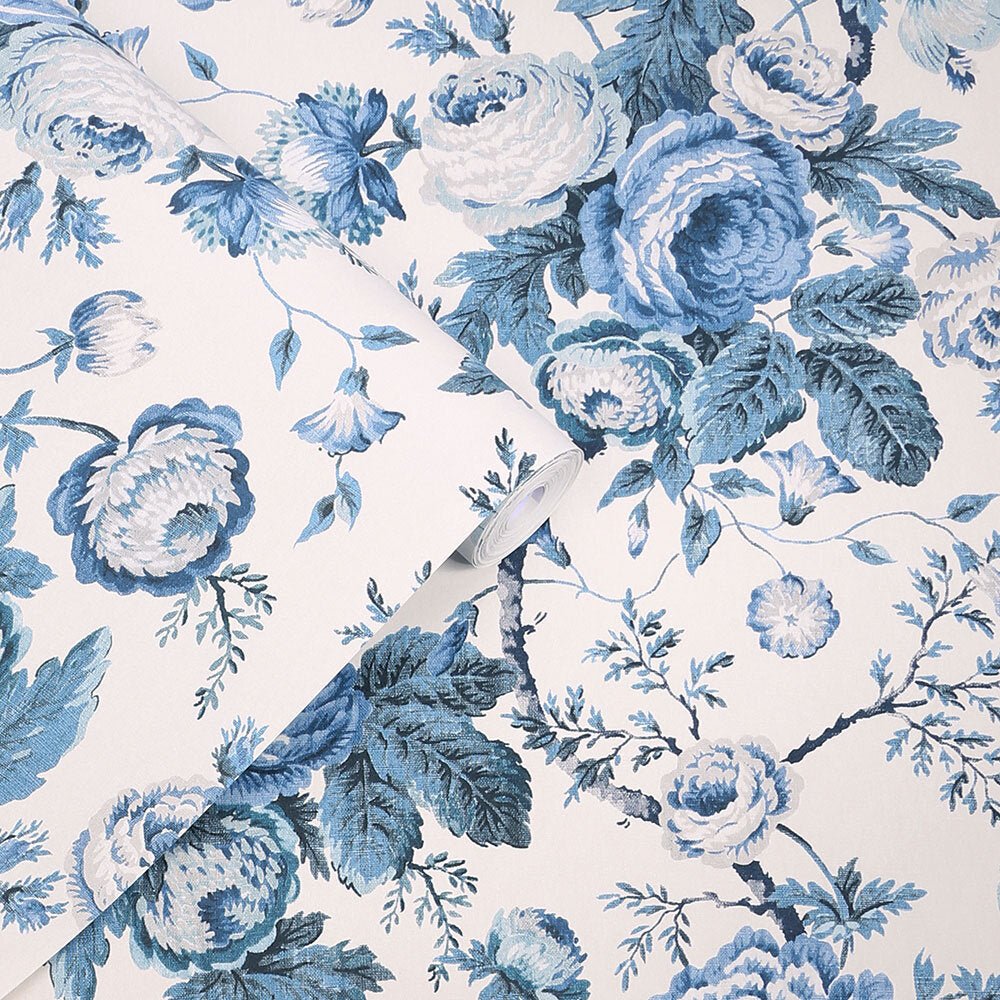 Uffington Roses Wallpaper - Dark Seaspray - Laura Ashley - 140324 - Premier Wallcovering