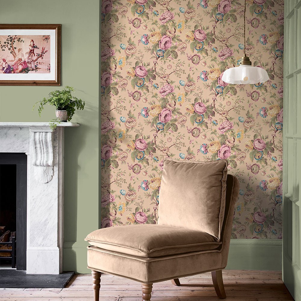 Uffington Roses Wallpaper - Plaster Pink - Laura Ashley - 140323 - Premier Wallcovering