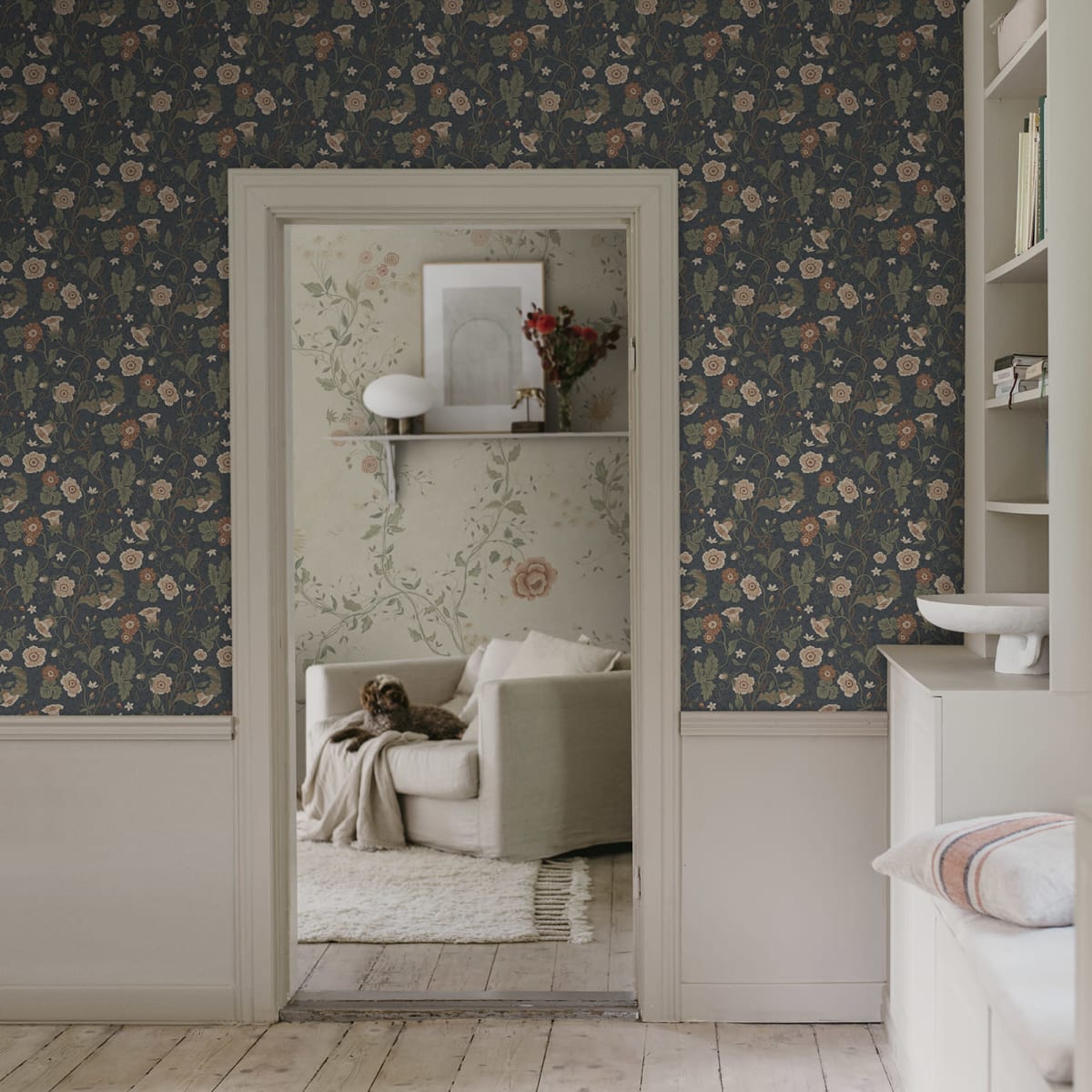 Ulla Wallpaper - Midnight Blue - Sandberg - S10500 - Premier Wallcovering