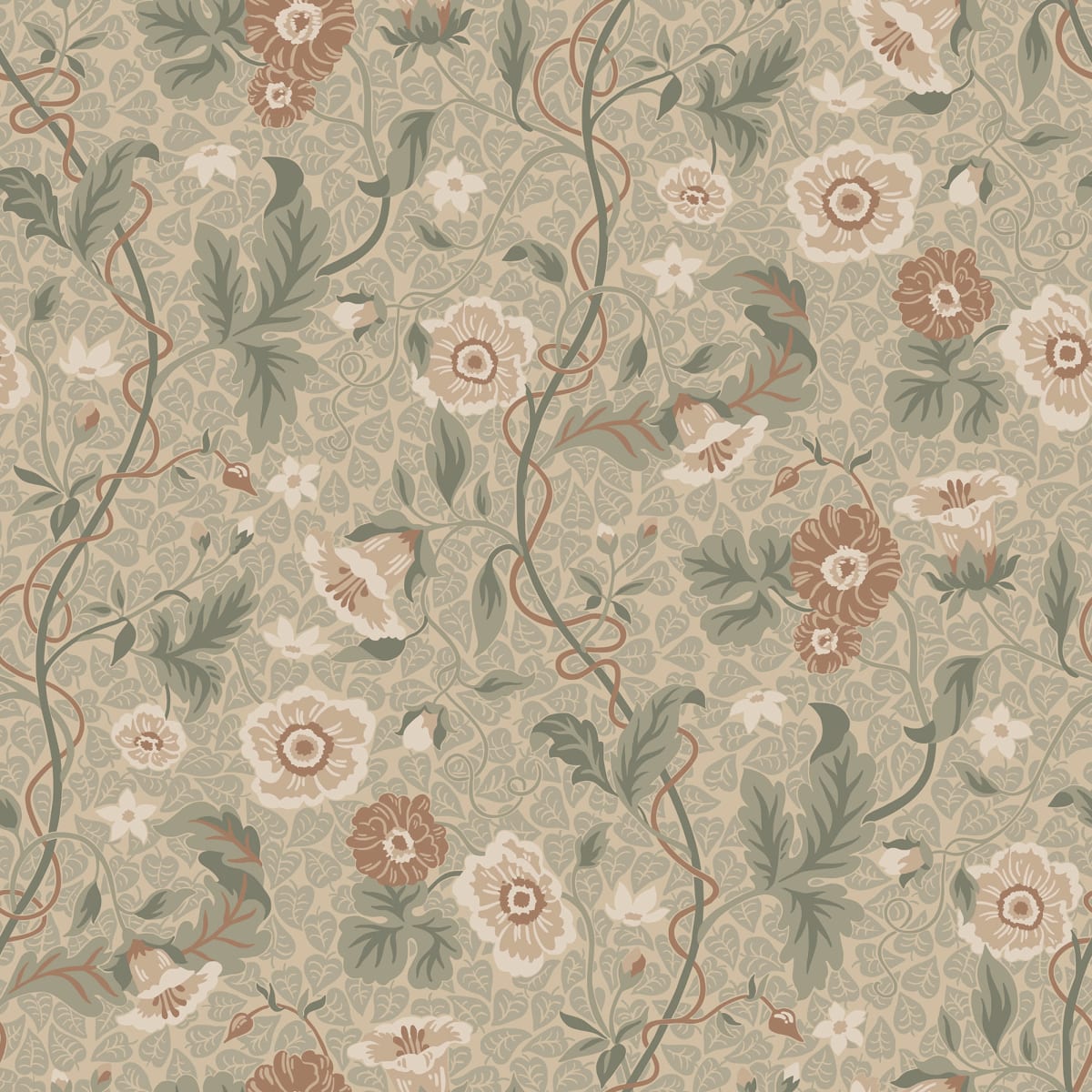 Ulla Wallpaper - Garden Green - Sandberg - S10499 - Premier Wallcovering