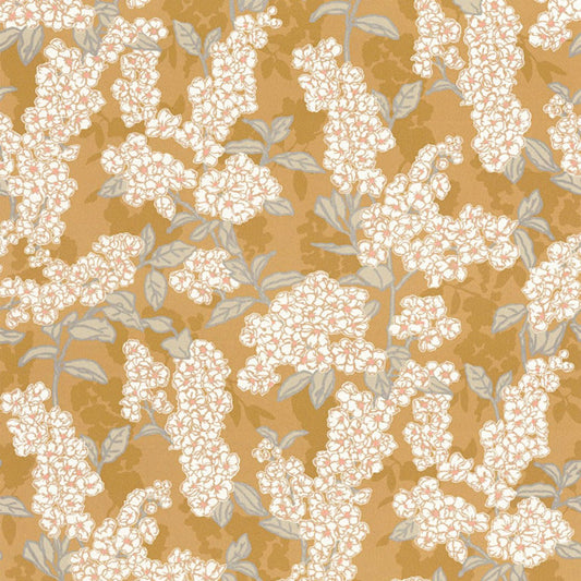 Ume Kyoto Wallpaper - Jaune Curry - Casadeco - 88732272 - Premier Wallcovering