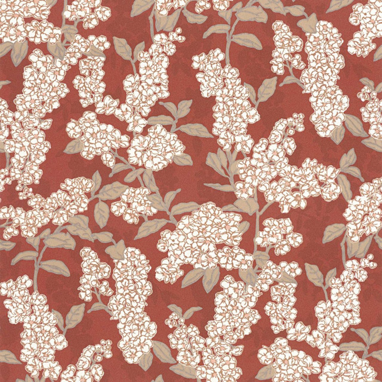 Ume Kyoto Wallpaper - Rouge Carmin - Casadeco - 88738744 - Premier Wallcovering
