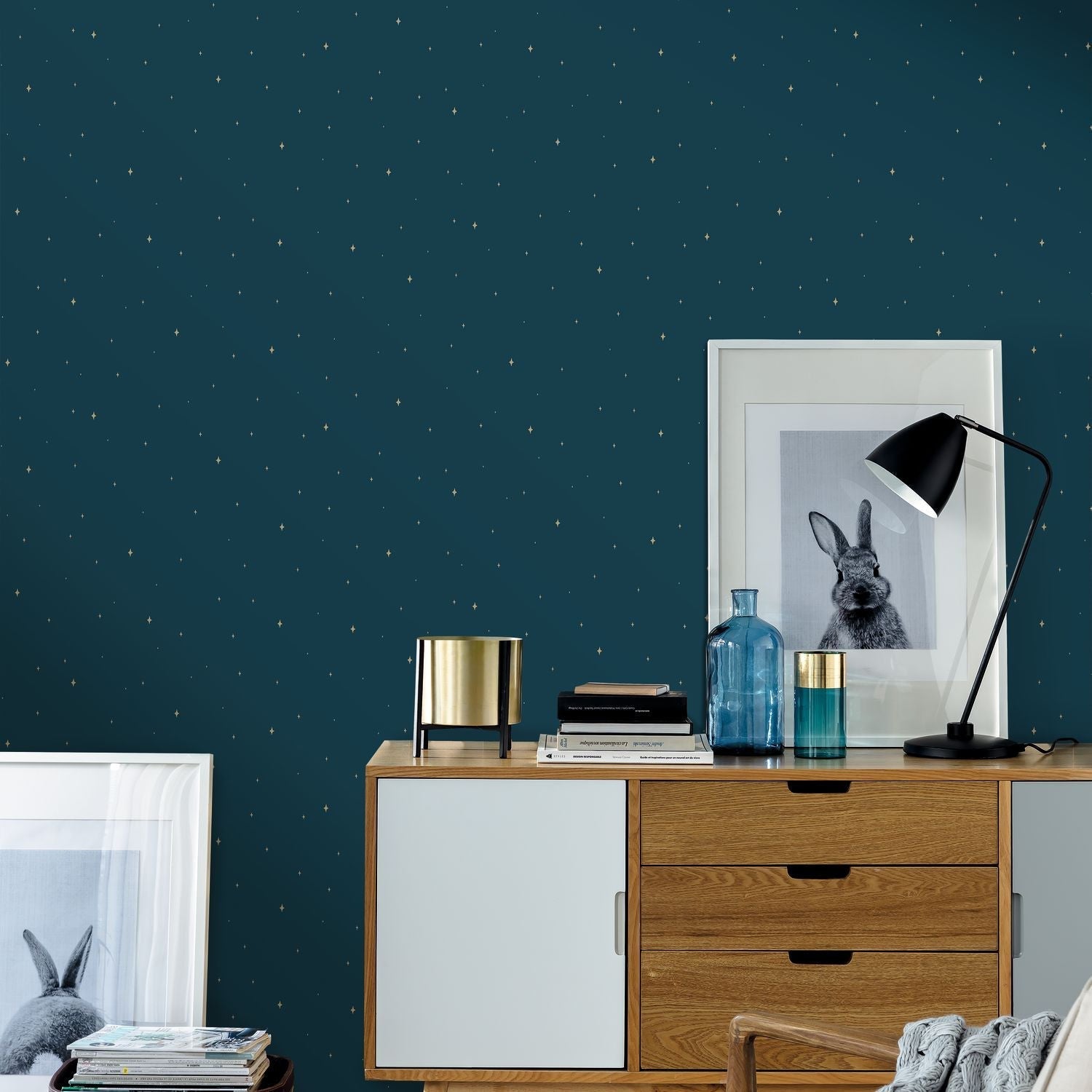 Under The Stars Wallpaper - Bleu Nuit - Caselio - 102966645 - Premier Wallcovering