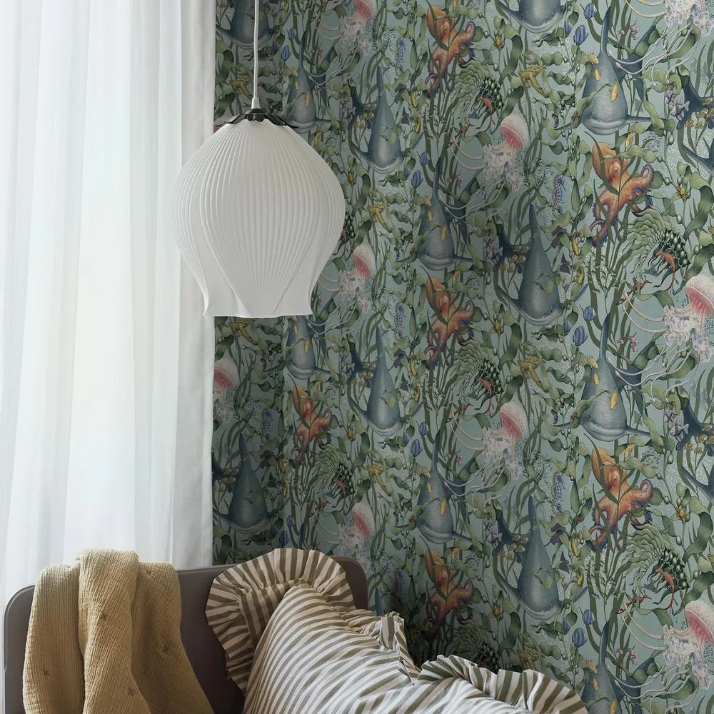 Underwater Magic Wallpaper - Blue - Boråstapeter - 8152 - Premier Wallcovering