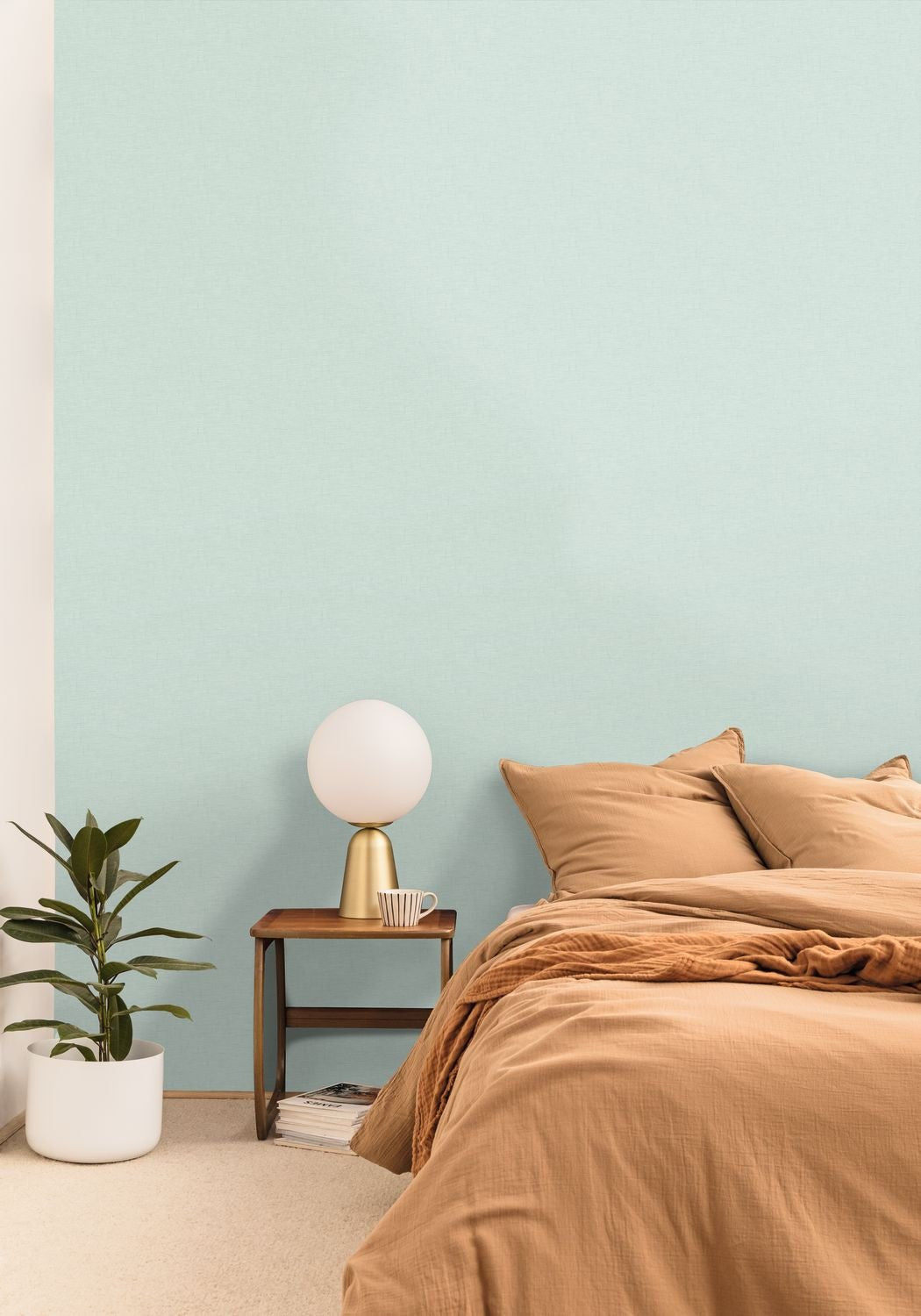 Uni Gaze Wallpaper - Vert D'eau - Caselio - 103767000 - Premier Wallcovering