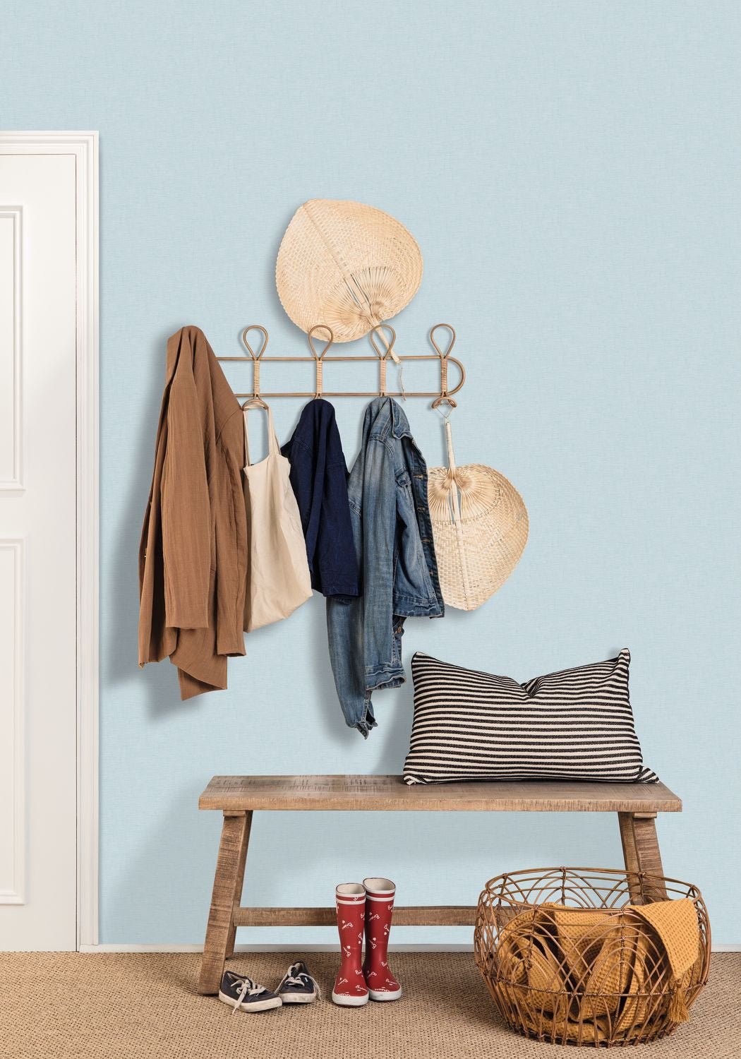 Uni Gaze Wallpaper - Bleu Ciel - Caselio - 103766075 - Premier Wallcovering