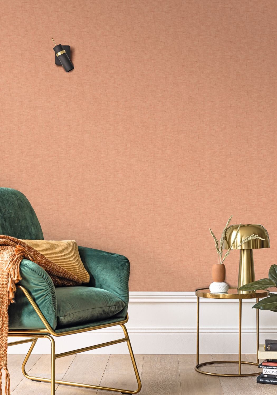 Uni Gaze Wallpaper - Terracotta - Caselio - 103764010 - Premier Wallcovering