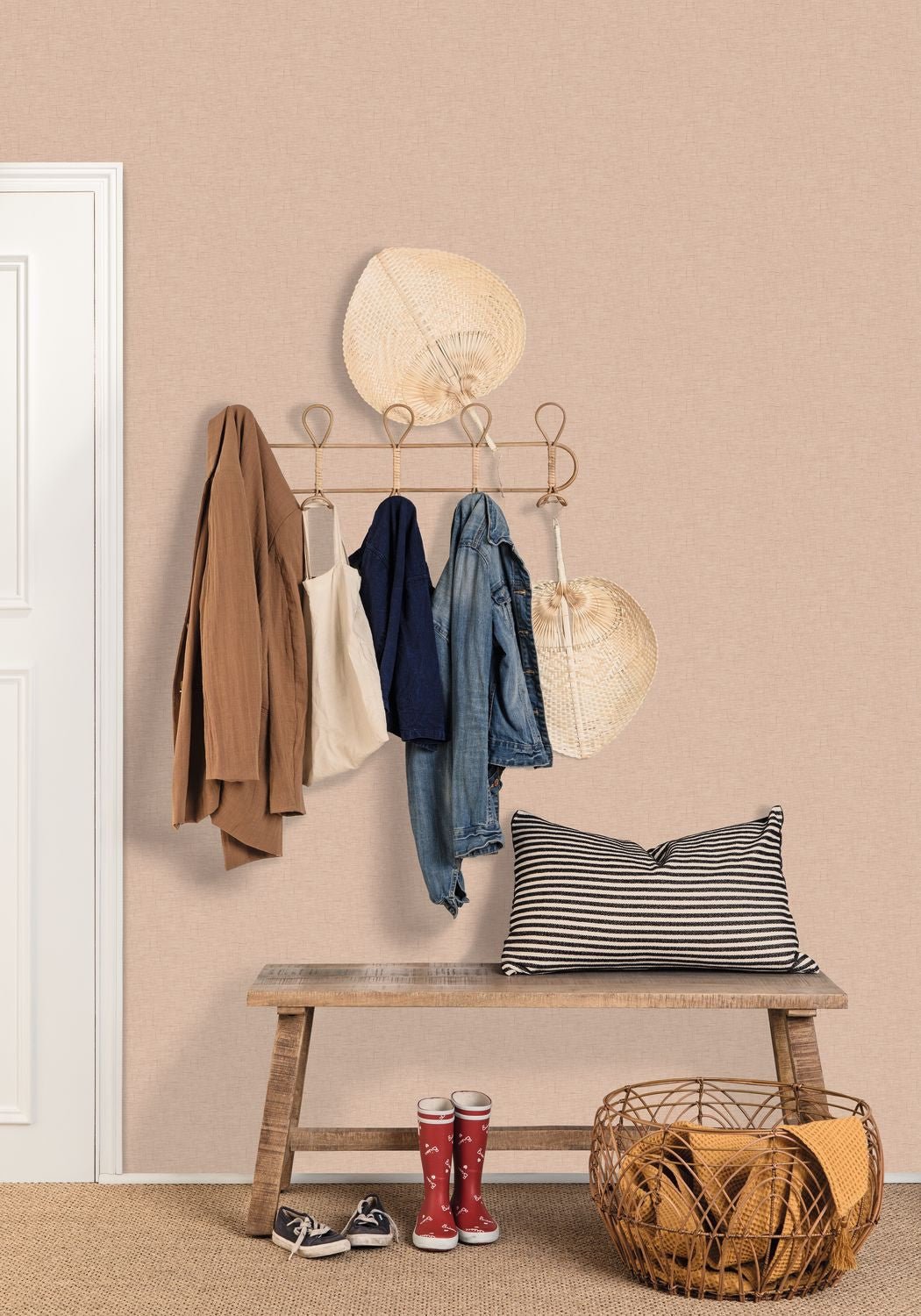 Uni Gaze Wallpaper - Cafe Au Lait - Caselio - 103761523 - Premier Wallcovering