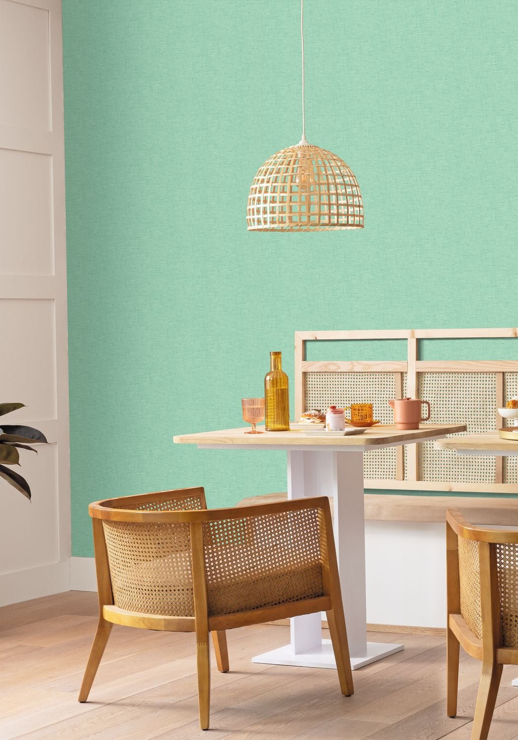 Uni Gaze Wallpaper - Menthe - Caselio - 103767449 - Premier Wallcovering