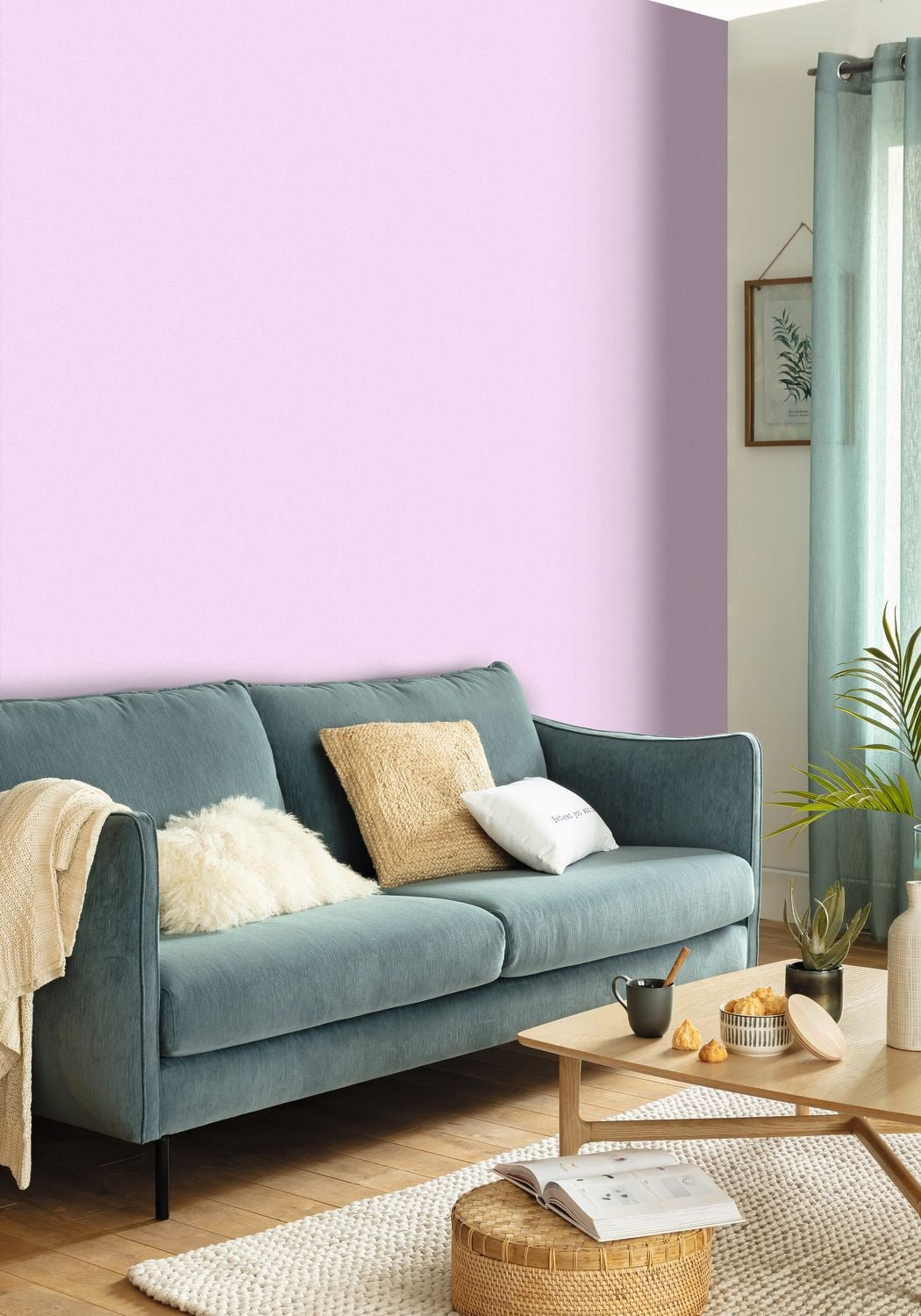 Uni Gaze Wallpaper - Parme - Caselio - 103765003 - Premier Wallcovering