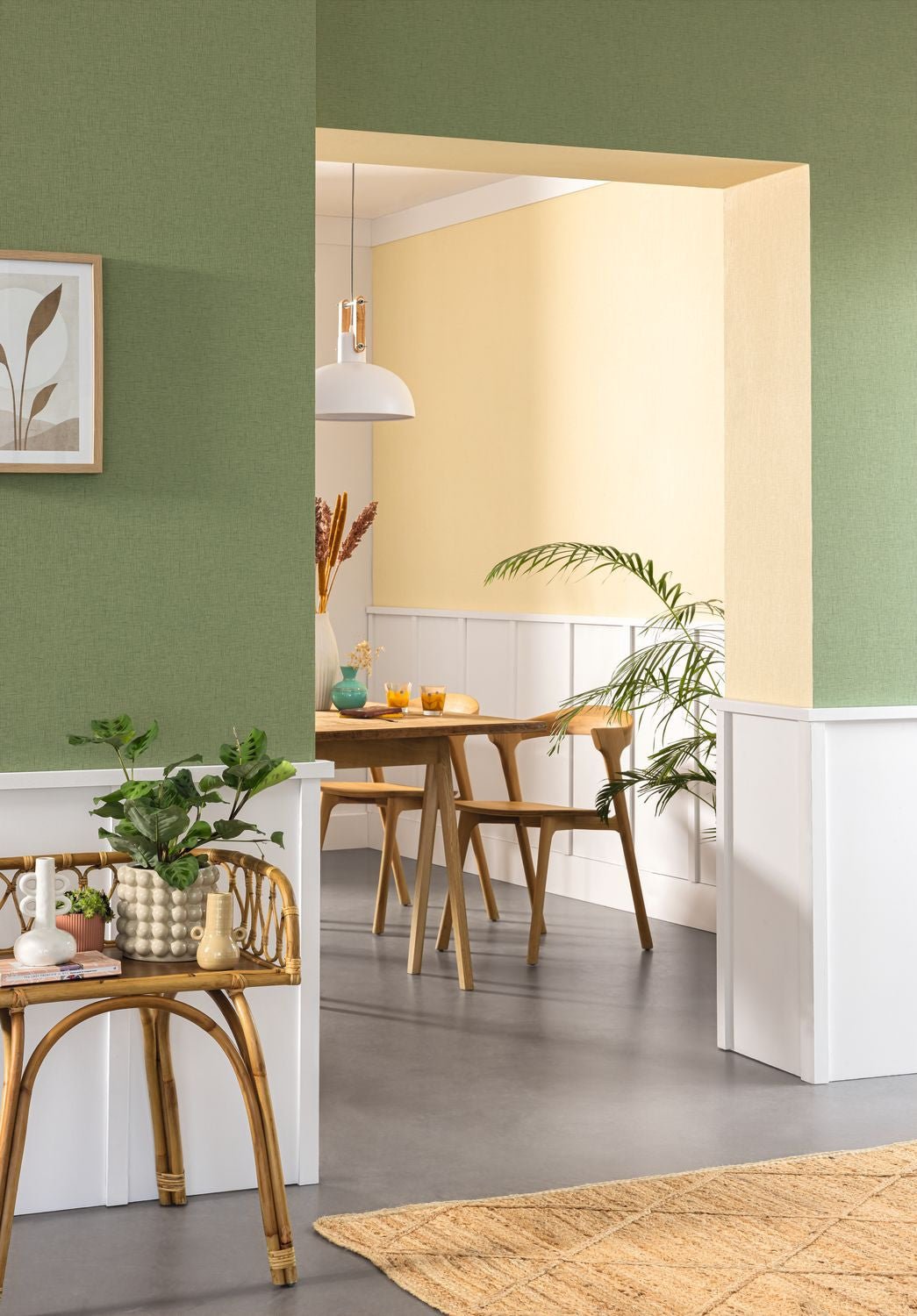 Uni Gaze Wallpaper - Olive - Caselio - 103767228 - Premier Wallcovering