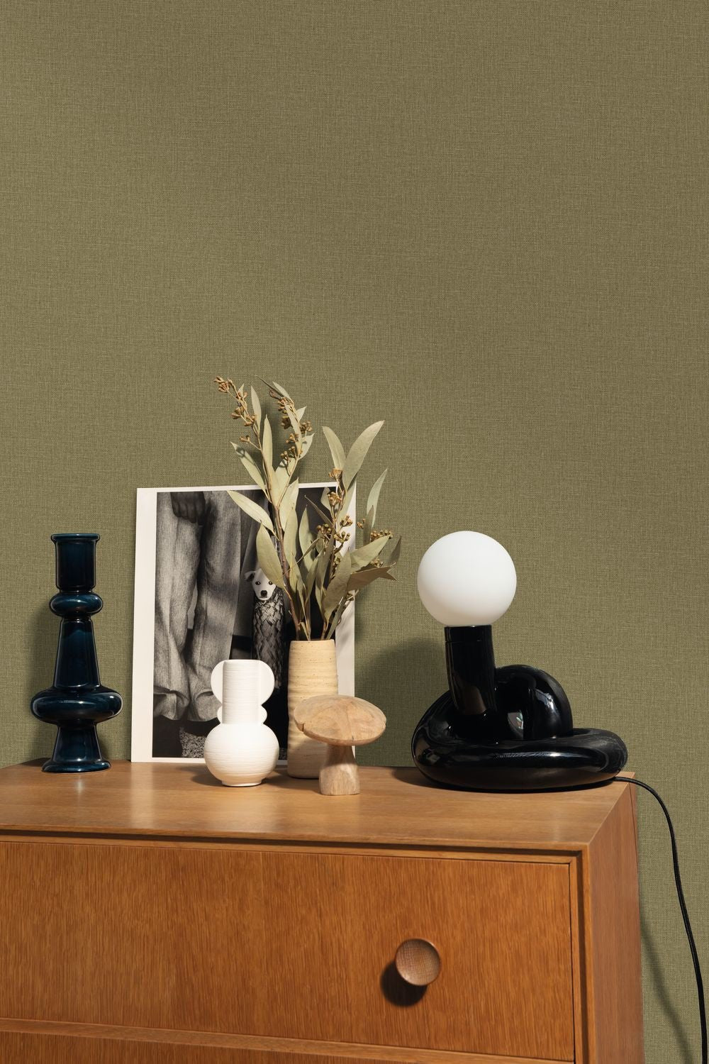 Uni Mat Wallpaper - Kaki - Caselio - 104017342 - Premier Wallcovering