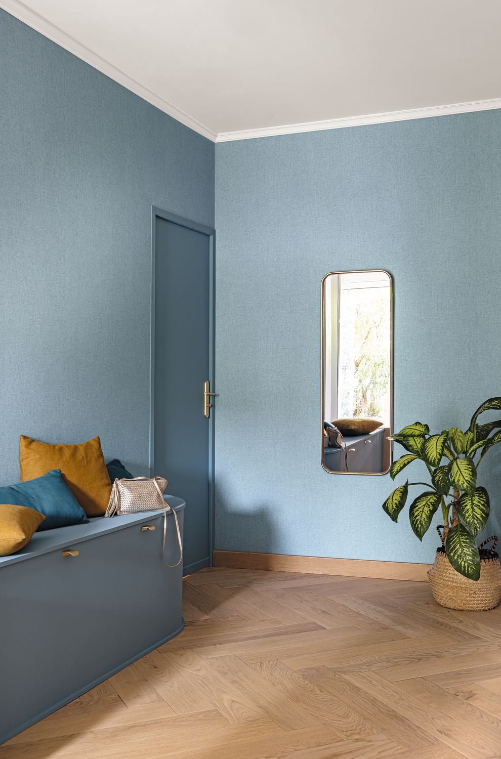 Uni Mat Wallpaper - Bleu Denim - Caselio - 103226230 - Premier Wallcovering