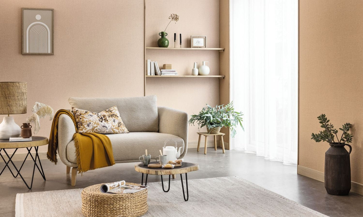 Uni Mat Wallpaper - Biscuit - Caselio - 104011474 - Premier Wallcovering