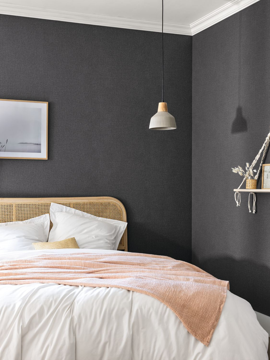 Uni Mat Wallpaper - Anthracite - Caselio - 104019490 - Premier Wallcovering