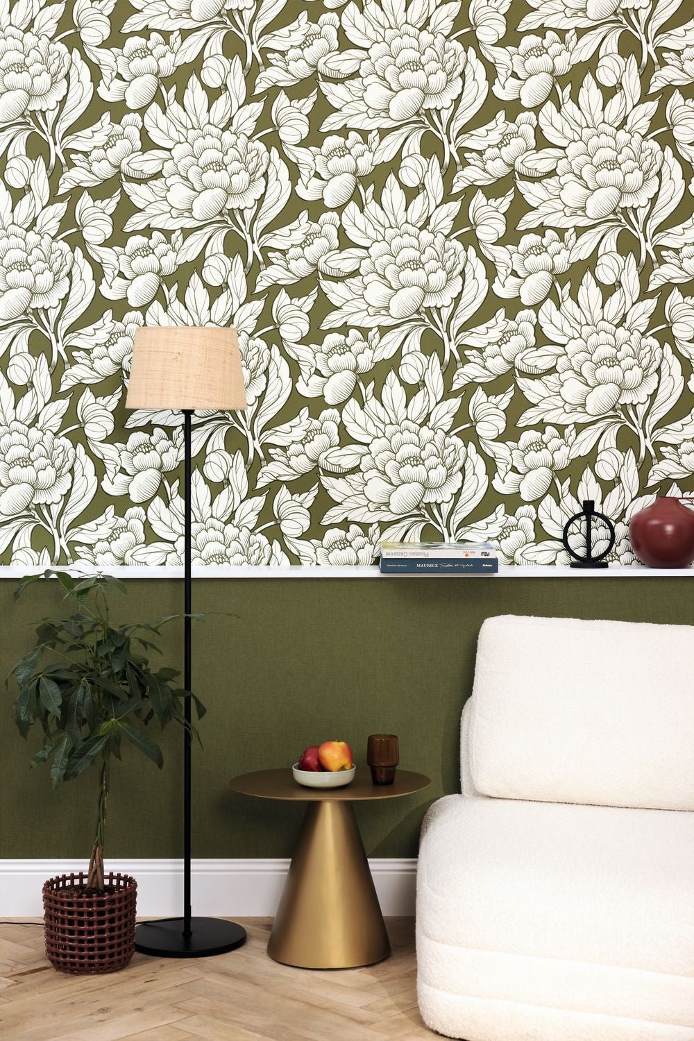 Uni Mat Wallpaper - Kaki - Caselio - 103227549 - Premier Wallcovering
