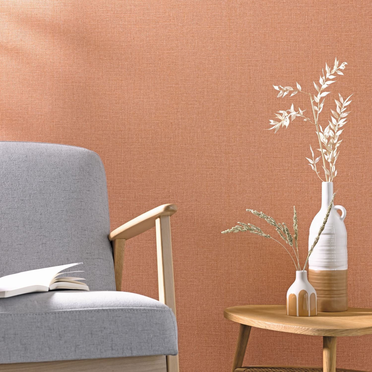 Uni Mat Wallpaper - Terracotta - Caselio - 104014020 - Premier Wallcovering