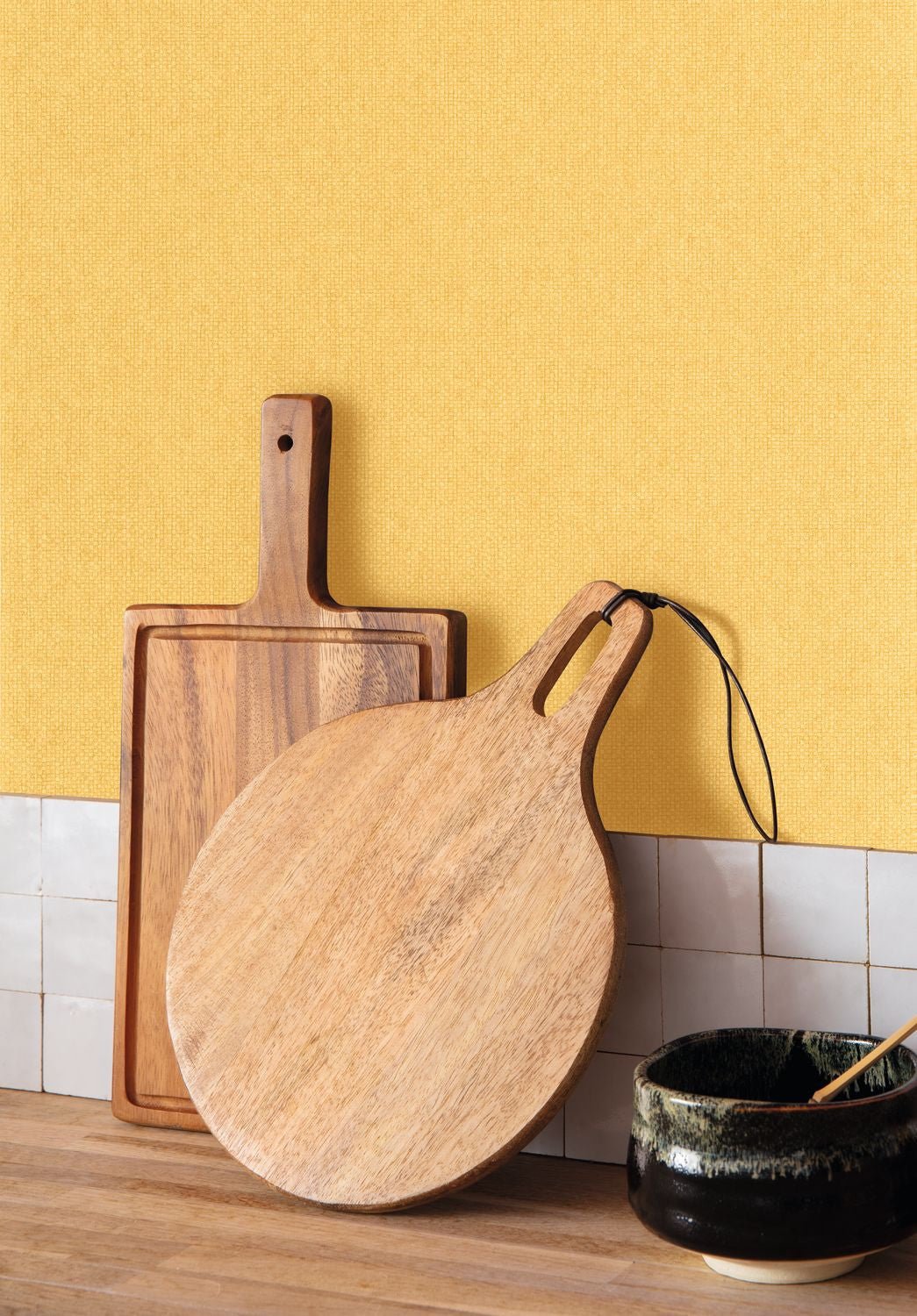 Uni Mat Wallpaper - Ocre - Caselio - 104992554 - Premier Wallcovering