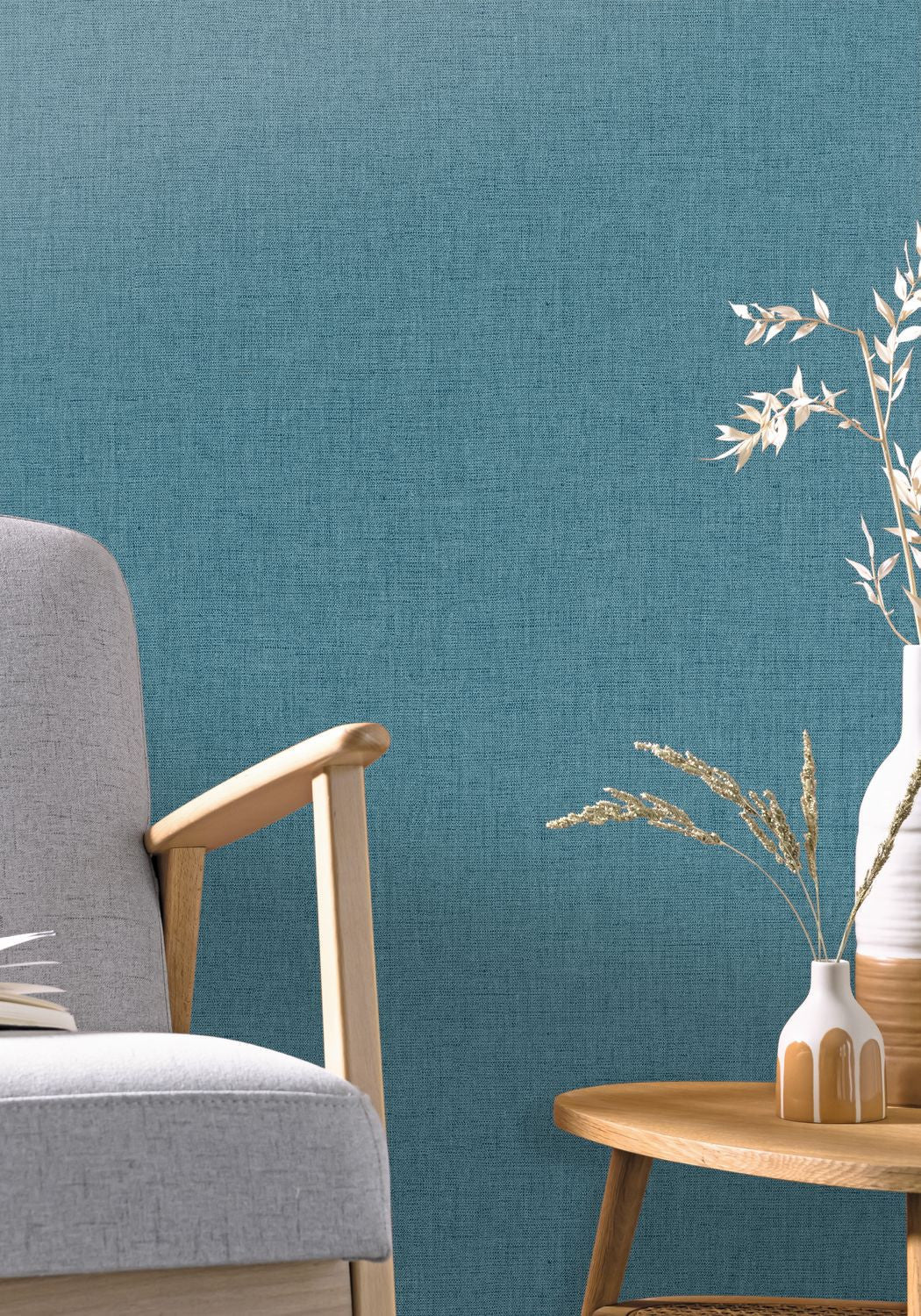 Uni Mat Wallpaper - Bleu Ocean - Caselio - 103226014 - Premier Wallcovering