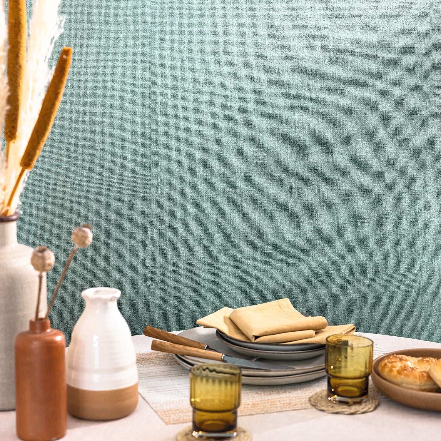 Uni Mat Wallpaper - Menthe - Caselio - 104017670 - Premier Wallcovering