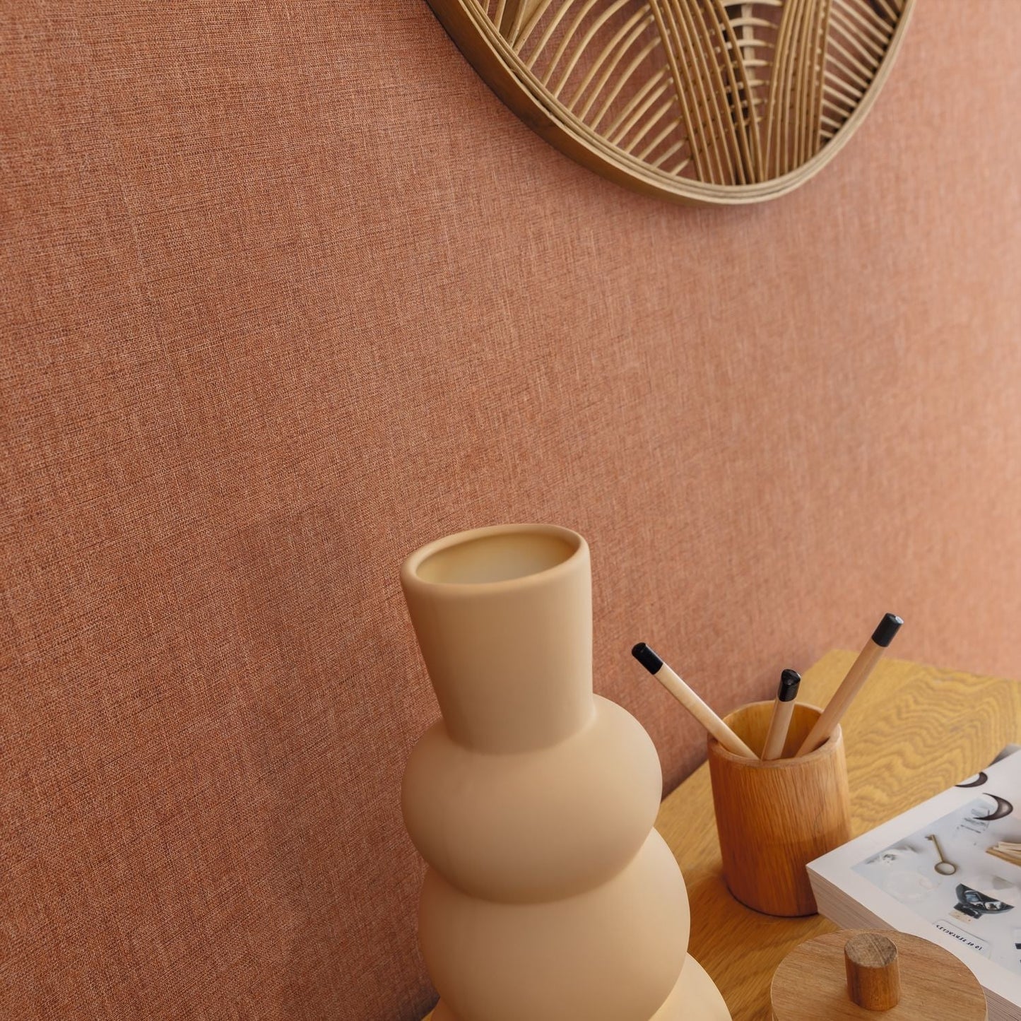 Uni Mat Wallpaper - Caramel - Caselio - 103222249 - Premier Wallcovering