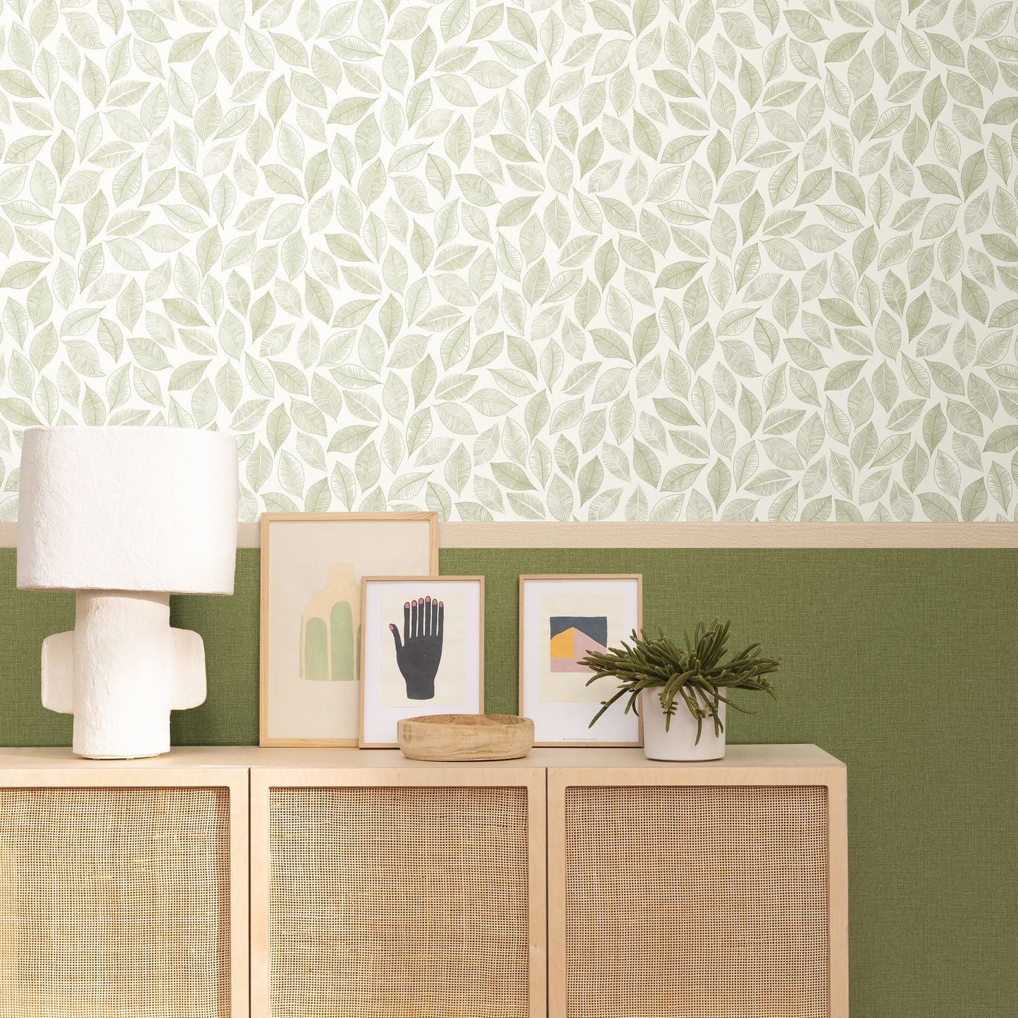 Uni Mat Wallpaper - Vert Kaki - Caselio - 104017951 - Premier Wallcovering