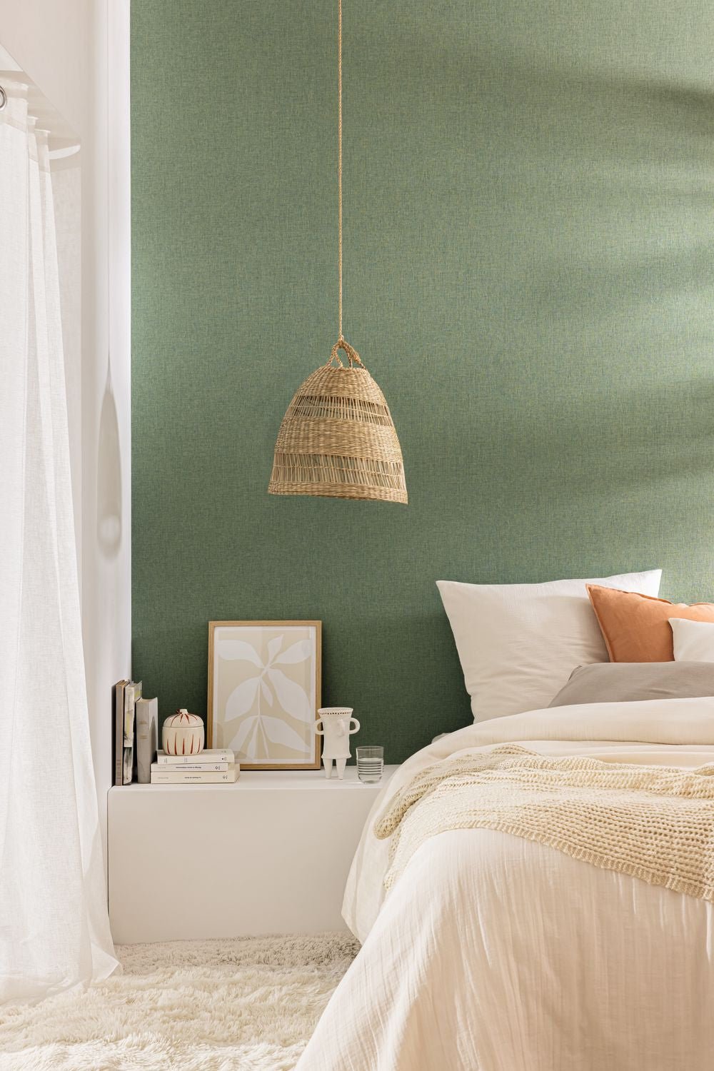 Uni Mat Wallpaper - Vert - Caselio - 103227660 - Premier Wallcovering