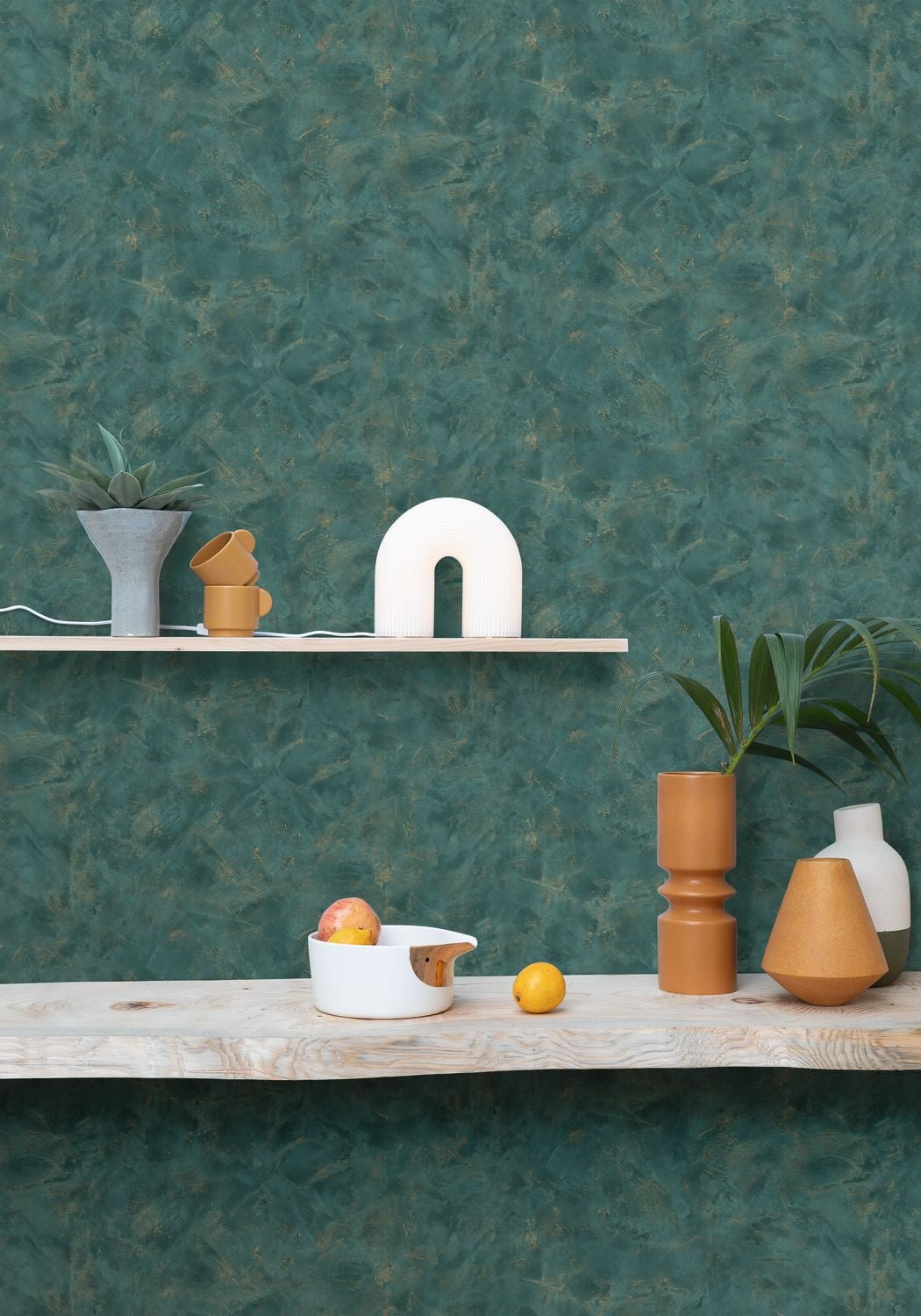 Uni Metallise / Nacre Wallpaper - Bouteille - Caselio - 103687826 - Premier Wallcovering