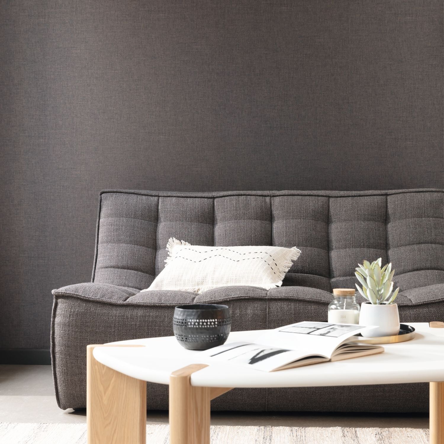 Uni Metallise/irise Wallpaper - Noir - Caselio - 103239130 - Premier Wallcovering