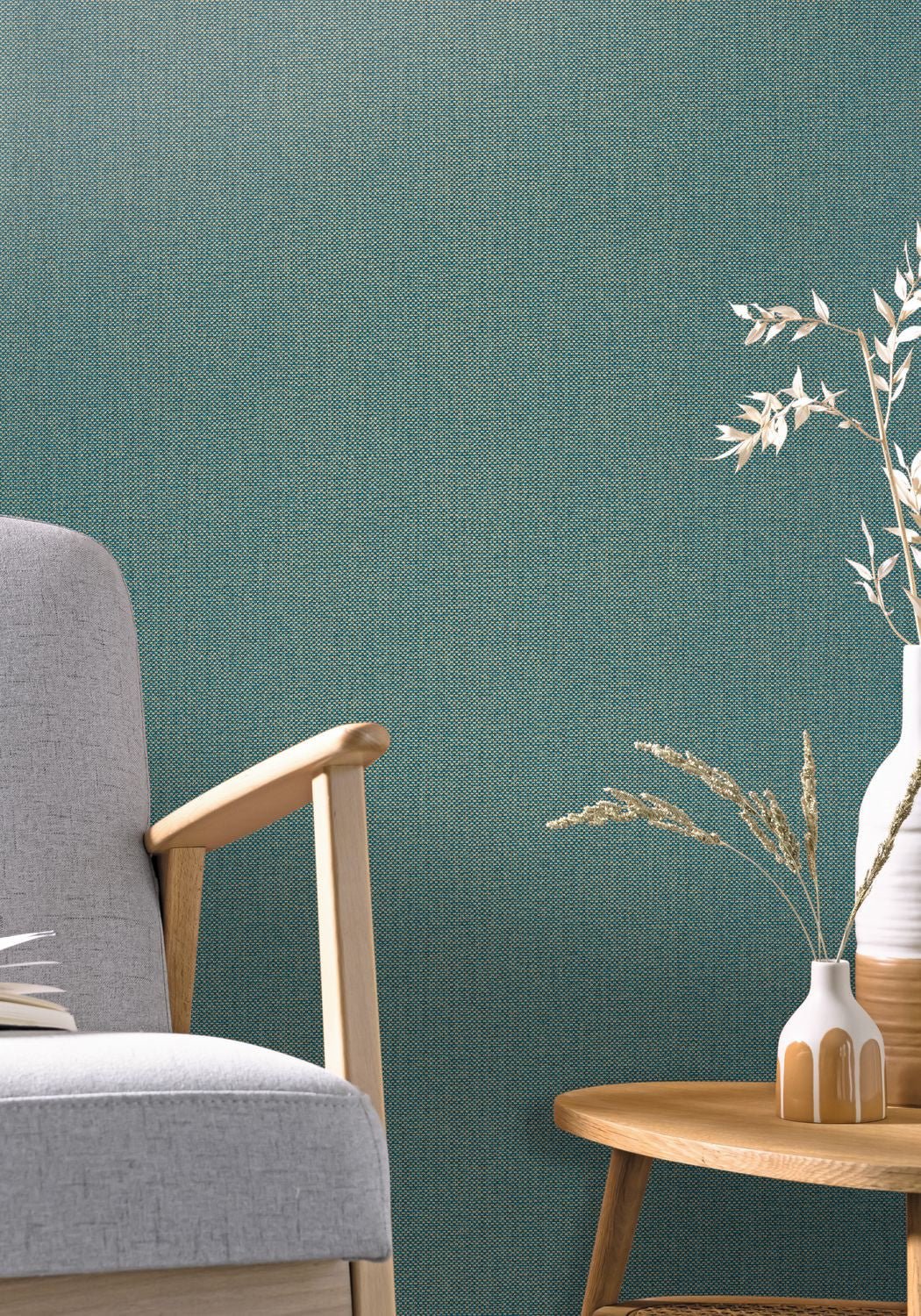 Uni Natte Metallises Wallpaper - Bleu Madura - Caselio - 101576620 - Premier Wallcovering