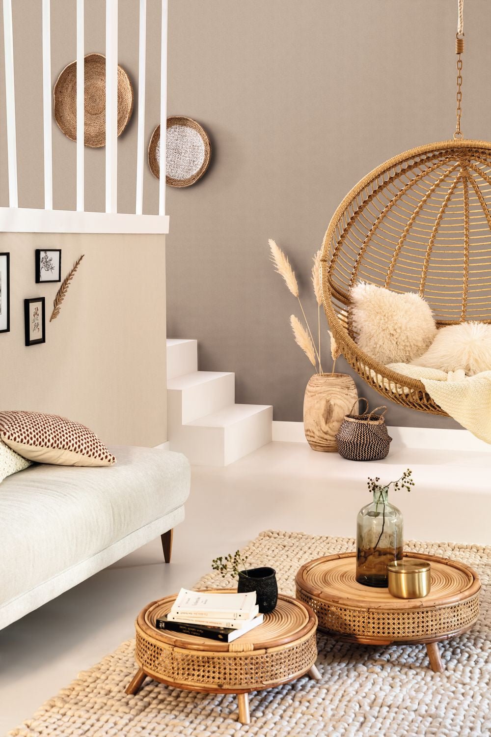 Uni Natte Wallpaper - Cafe Au - Caselio - 101561904 - Premier Wallcovering