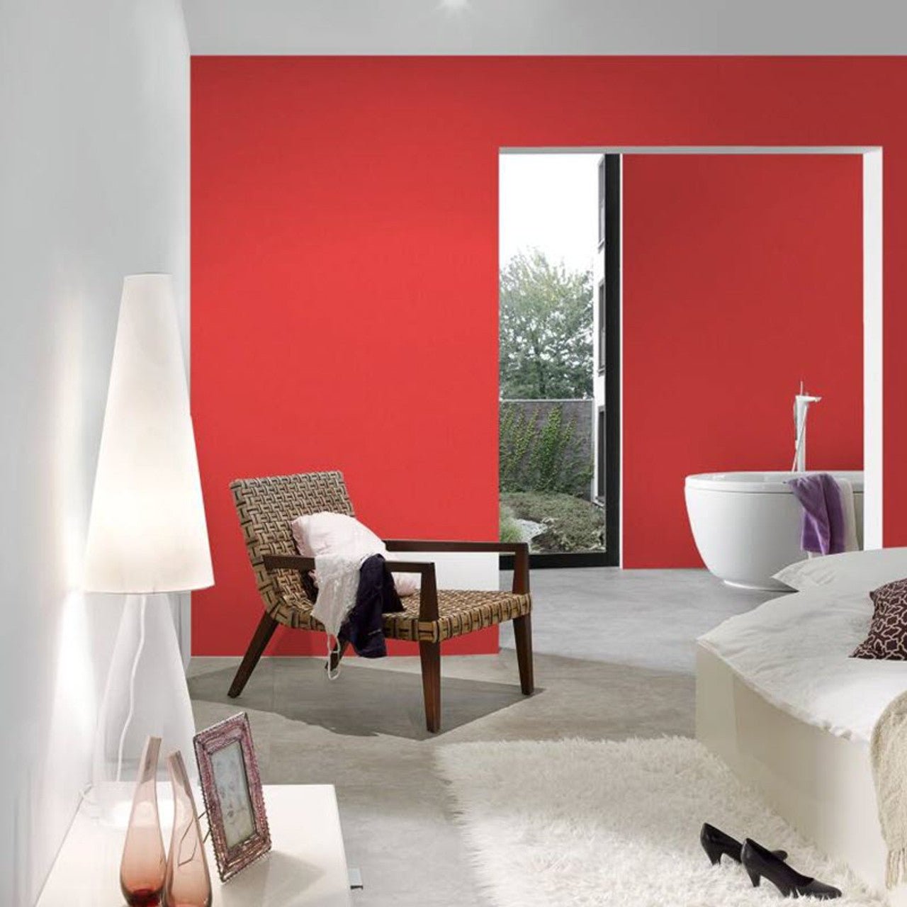 Uni Wallpaper - Red - A S Creation - Karl Lagerfield - 3788 - 66 - Premier Wallcovering