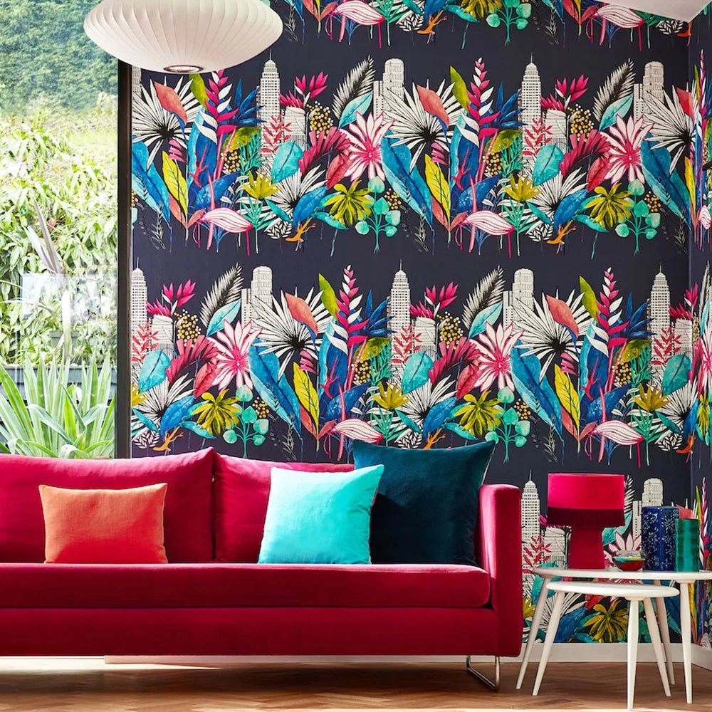 Urban Tropic Wallpaper - Midnight - Ohpopsi - CEP50110W - Premier Wallcovering