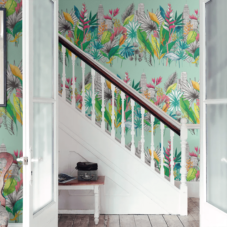 Urban Tropic Wallpaper - Azure - Ohpopsi - CEP50112W - Premier Wallcovering