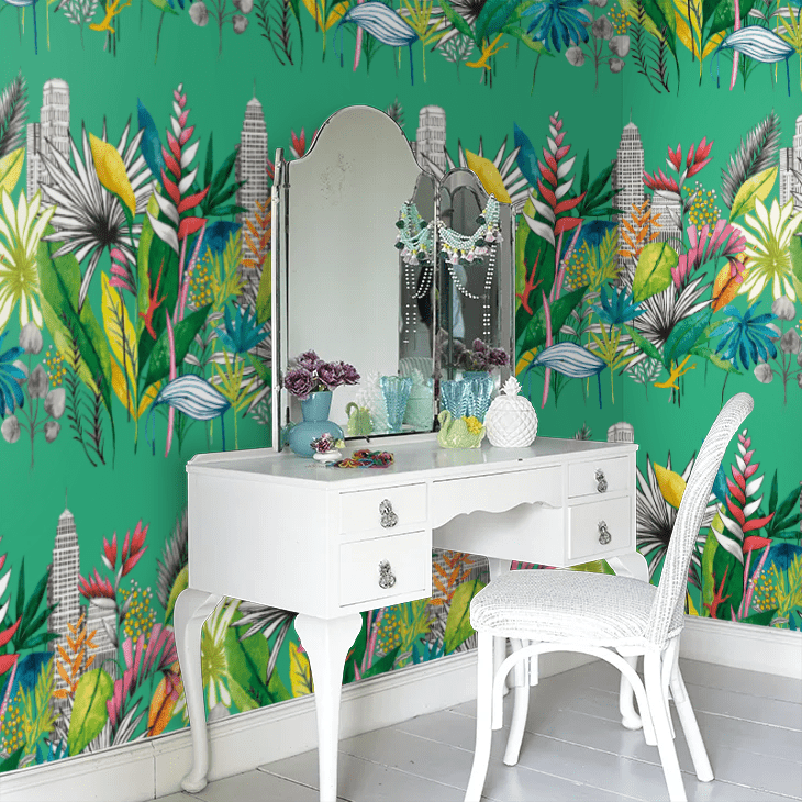 Urban Tropic Wallpaper - Emerald - Ohpopsi - CEP50111W - Premier Wallcovering