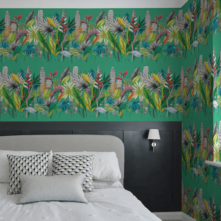 Urban Tropic Wallpaper - Emerald - Ohpopsi - CEP50111W - Premier Wallcovering