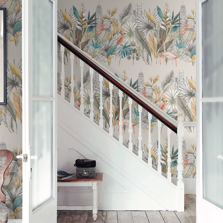 Urban Tropic Wallpaper - Parchment - Ohpopsi - CEP50109W - Premier Wallcovering