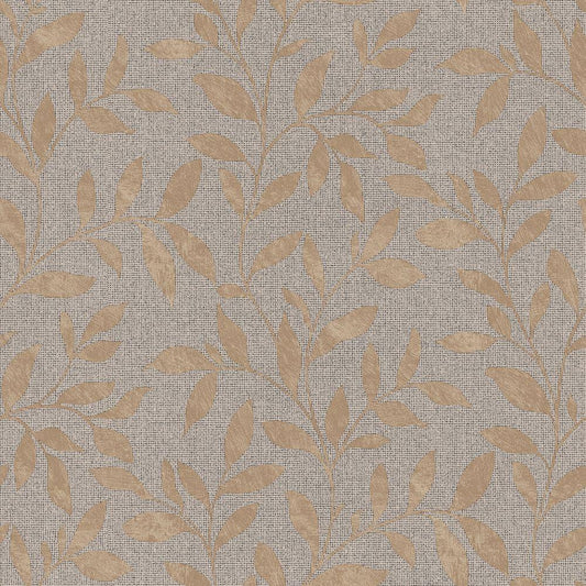 Utopia Loose Leaf Wallpaper - Bronze Brown - Galerie - G68027 - Premier Wallcovering