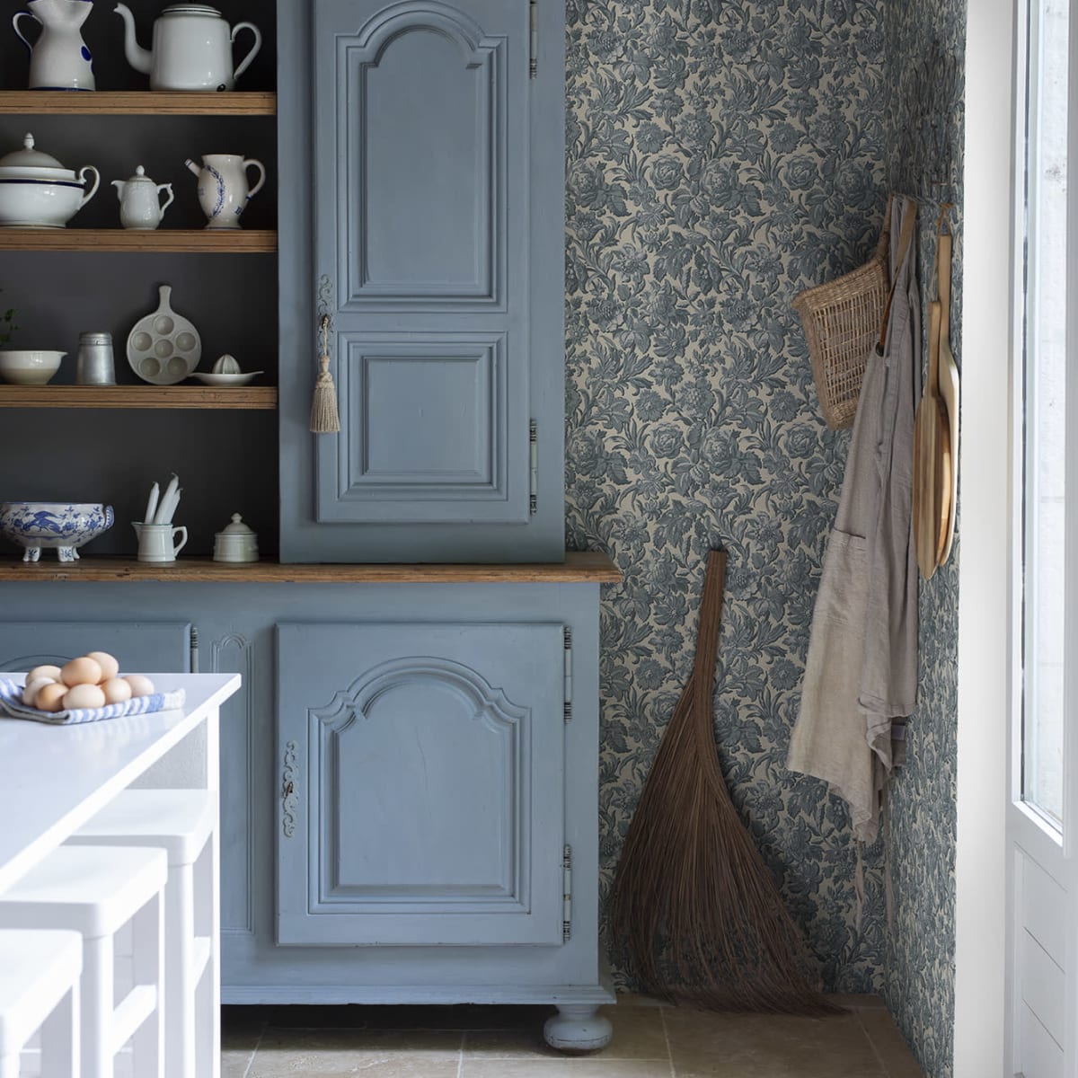 Valentin Wallpaper - Misty Blue - Sandberg - S10246 - Premier Wallcovering