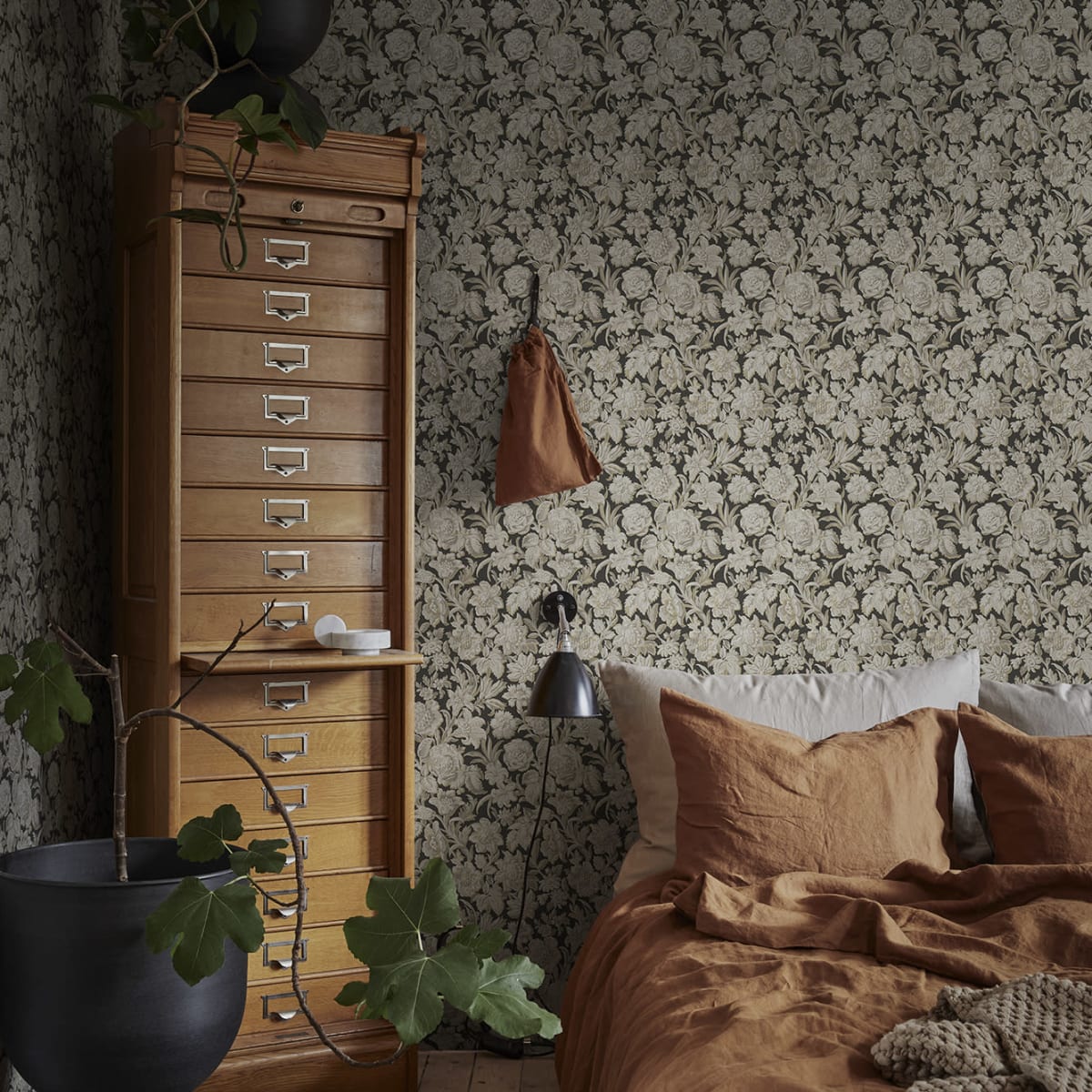 Valentin Wallpaper - Charcoal - Sandberg - S10247 - Premier Wallcovering