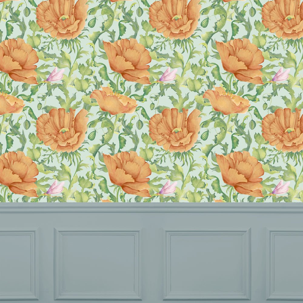 Valeria Wallpaper - Tangerine - Voyage Maison - VALERIA/WPO/TAN - Premier Wallcovering