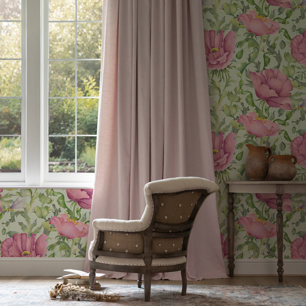 Valeria Wallpaper - Sage - Voyage Maison - VALERIA/WPO/SAG - Premier Wallcovering