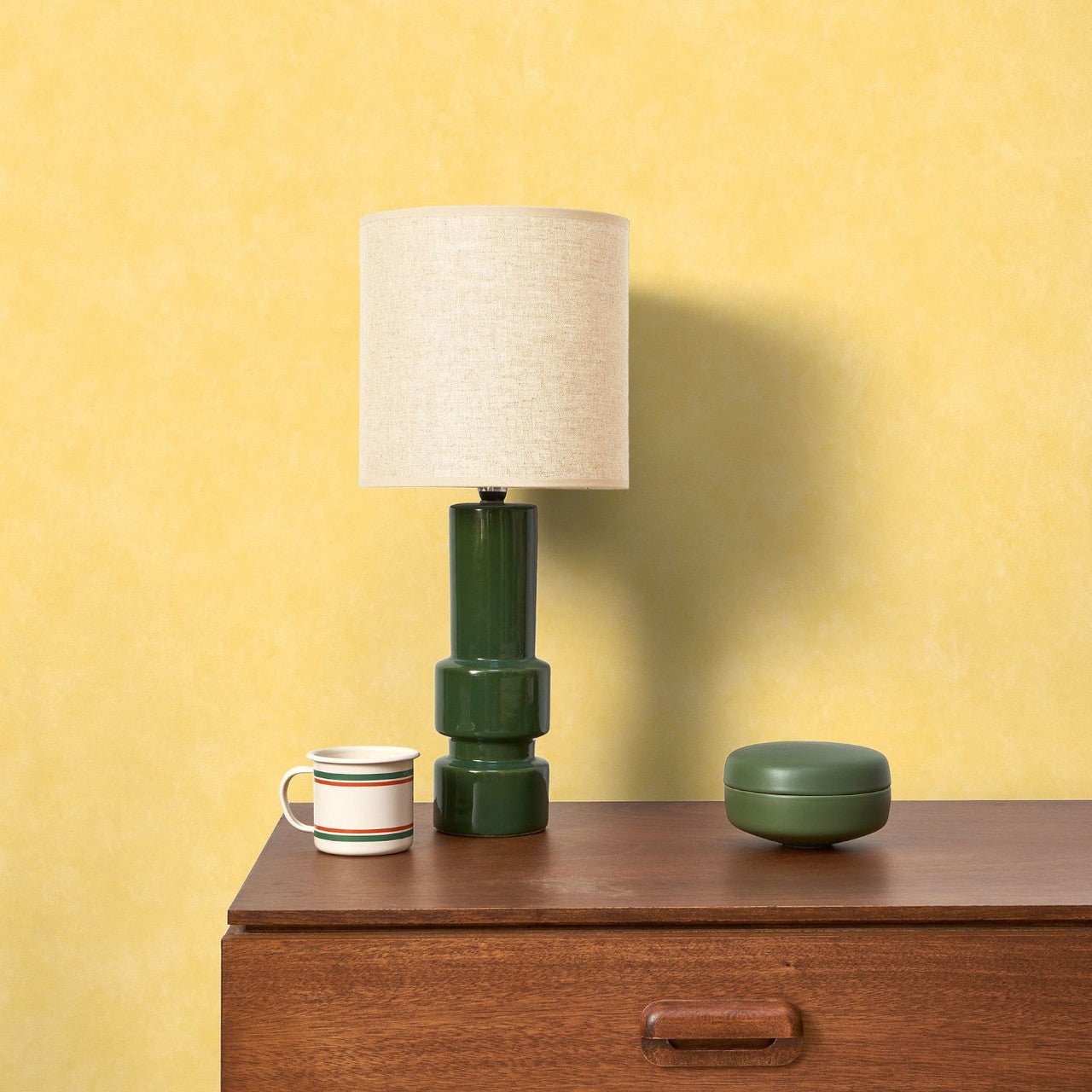 Vallauris Echappee Belle Wallpaper - Jaune Soleil - Casadeco - 89852303 - Premier Wallcovering