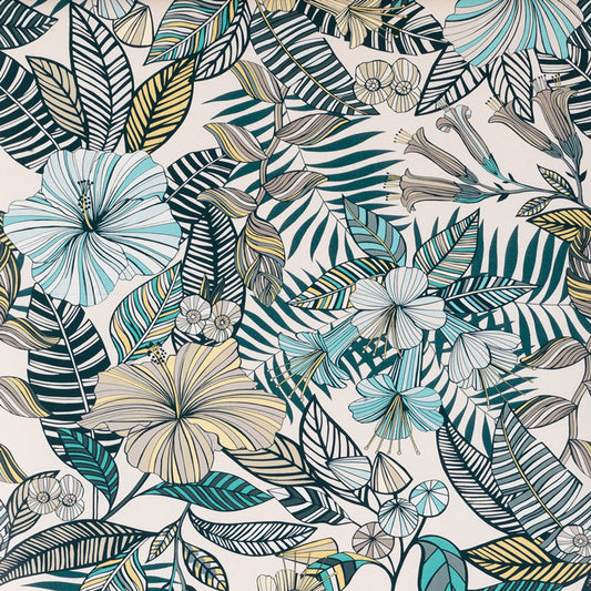 Valldemossa Wallpaper - Ivory/ Sea Blue - Matthew Williamson - W7260-02 - Premier Wallcovering