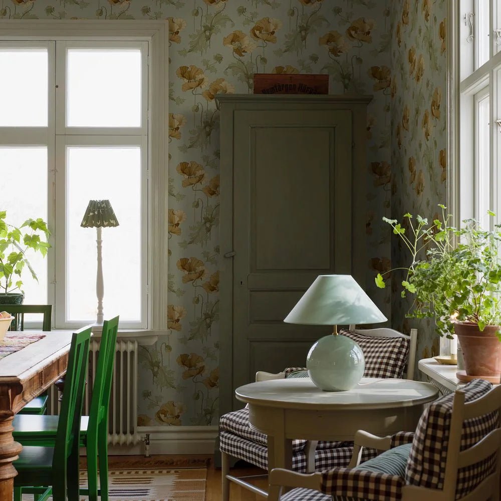 Vallmo Wallpaper - Yellow - Boråstapeter - 8092 - Premier Wallcovering