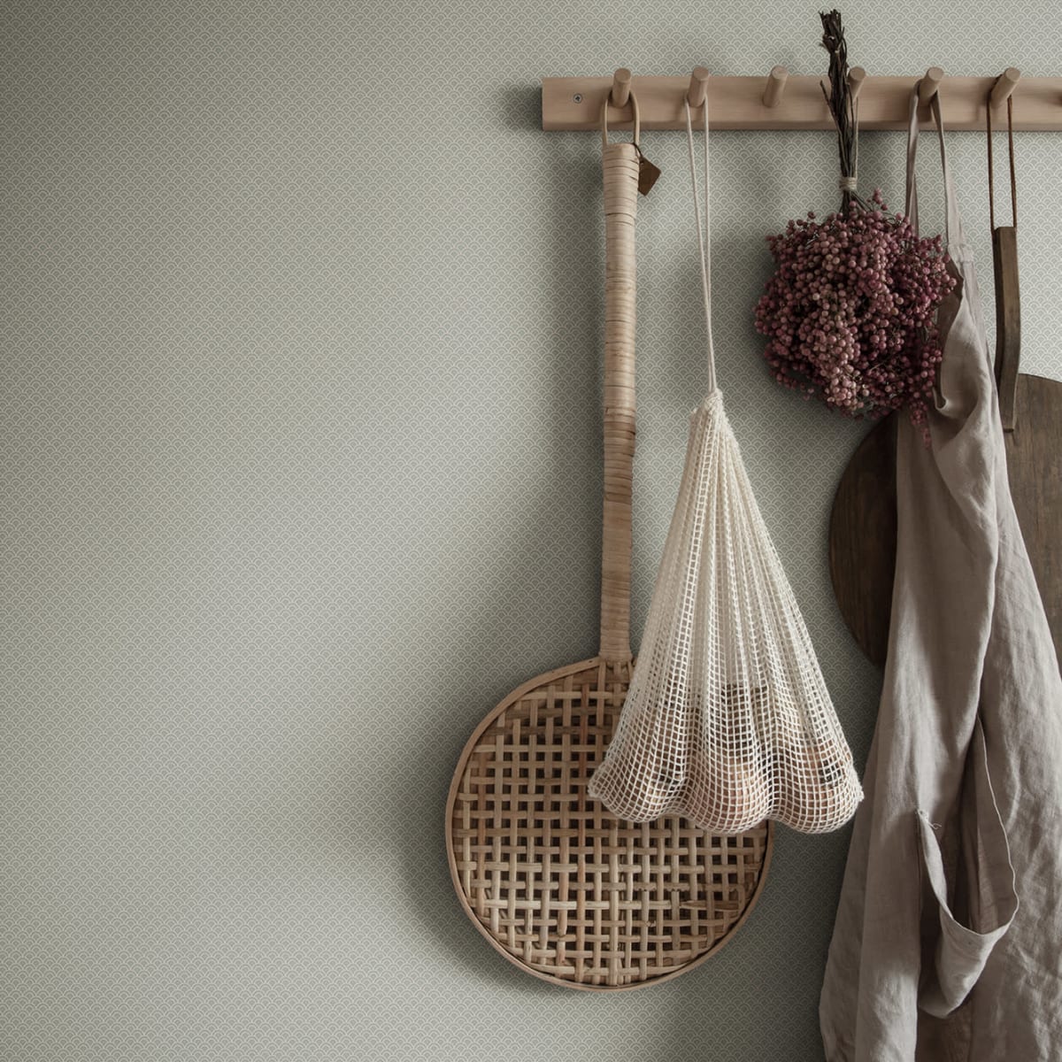 Valv Wallpaper - Sage Green - Sandberg - S10299 - Premier Wallcovering